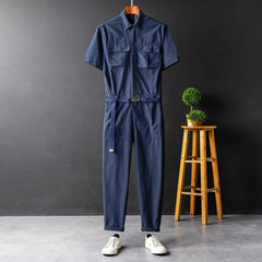 Men's High Streetwear Stylish Workwear Jumpsuit - Blue