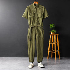 Men's High Streetwear Stylish Workwear Jumpsuit - Green