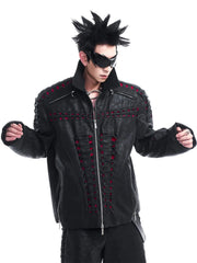 Men's Iconic Leather Motorcycle Jacket HEYFANCYSTYLE