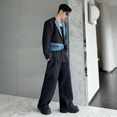 Men's Japanese Black & Denim Bomber Set HEYFANCYSTYLE - LUXURY STREETWEAR