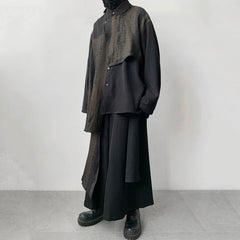 Men's Japanese Luxury Wide-Leg Pants 2-Piece Set