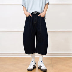 Men's Japanese Wide-Leg Cropped Jeans - Premium Denim