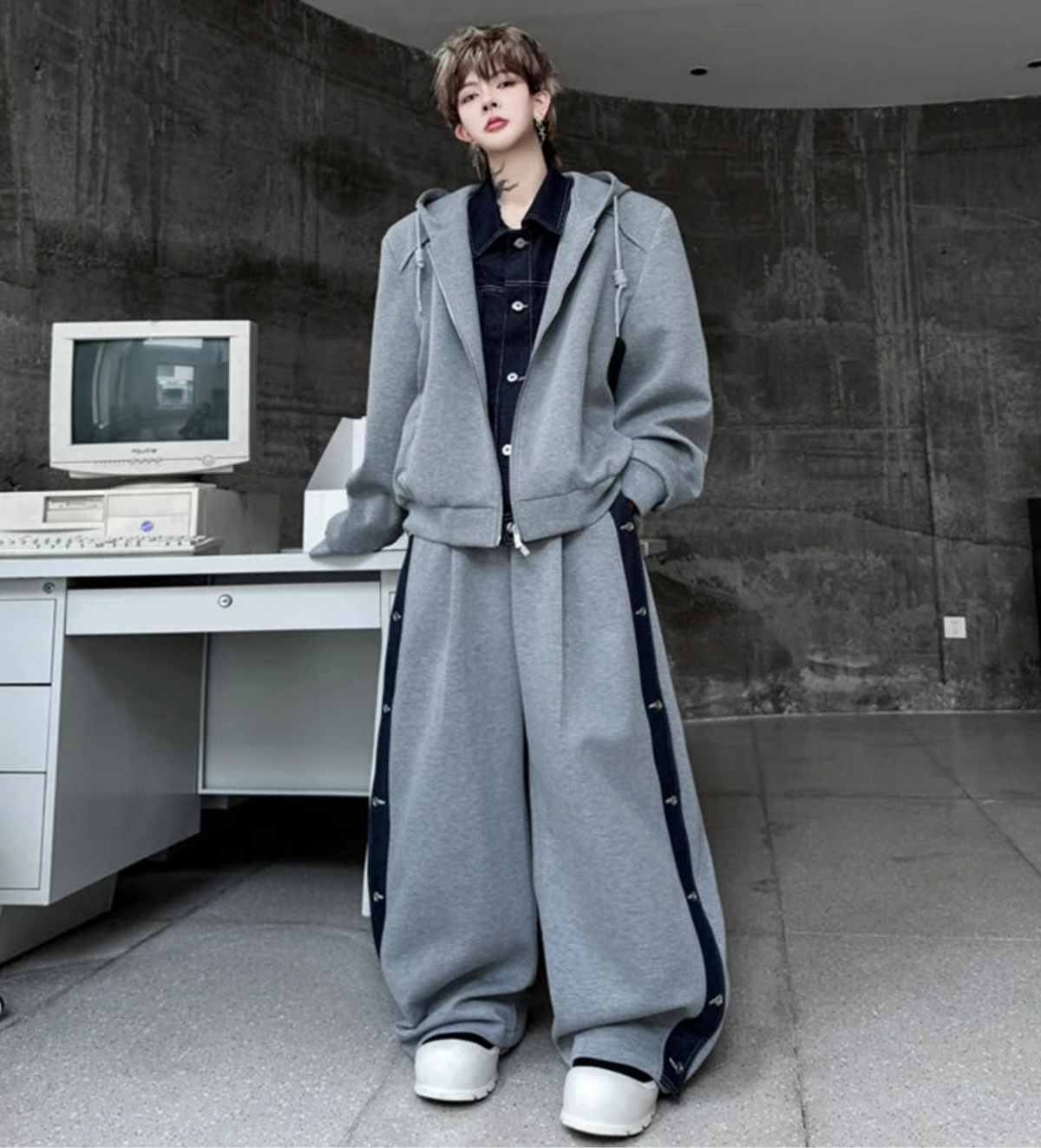 Men's Luxury Japanese Wide-Leg Tracksuit Set