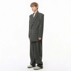 Men's Modern Plaid Suit Set