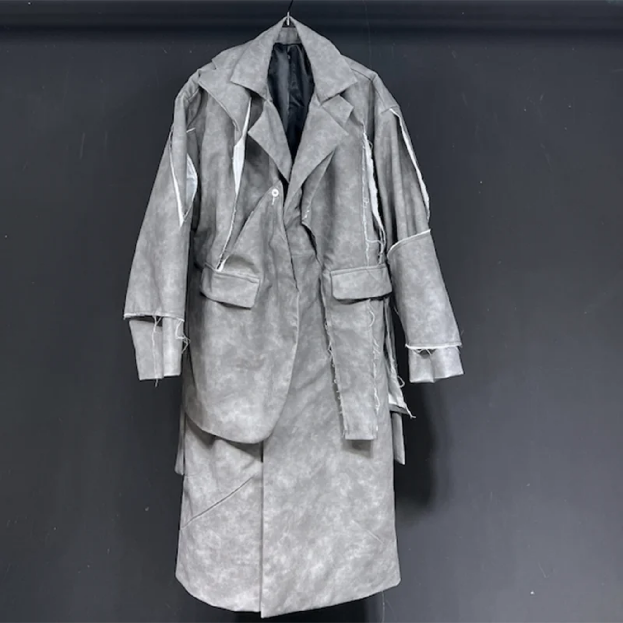 Men's Oversized Deconstructed Vegan Trench Coat