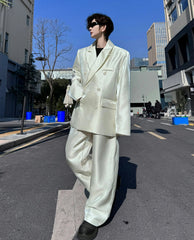 Men's Oversized Satin Blazer & Pants Suit Set