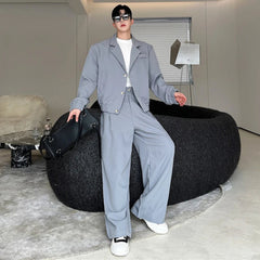 Men's Premium Relaxed Fit Jacket & Trousers HEYFANCYSTYLE - Gray