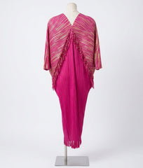 Metallic Plisse Fringe Dress