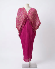 Metallic Plisse Fringe Dress