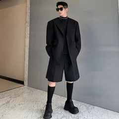 Modern Men's Black Blazer Short Suit - Business Event Formal Upscale Party Outfit