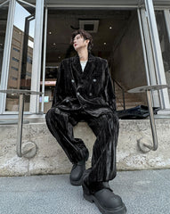 Men's Casual 2 Piece Oversized Baggy Suit Set