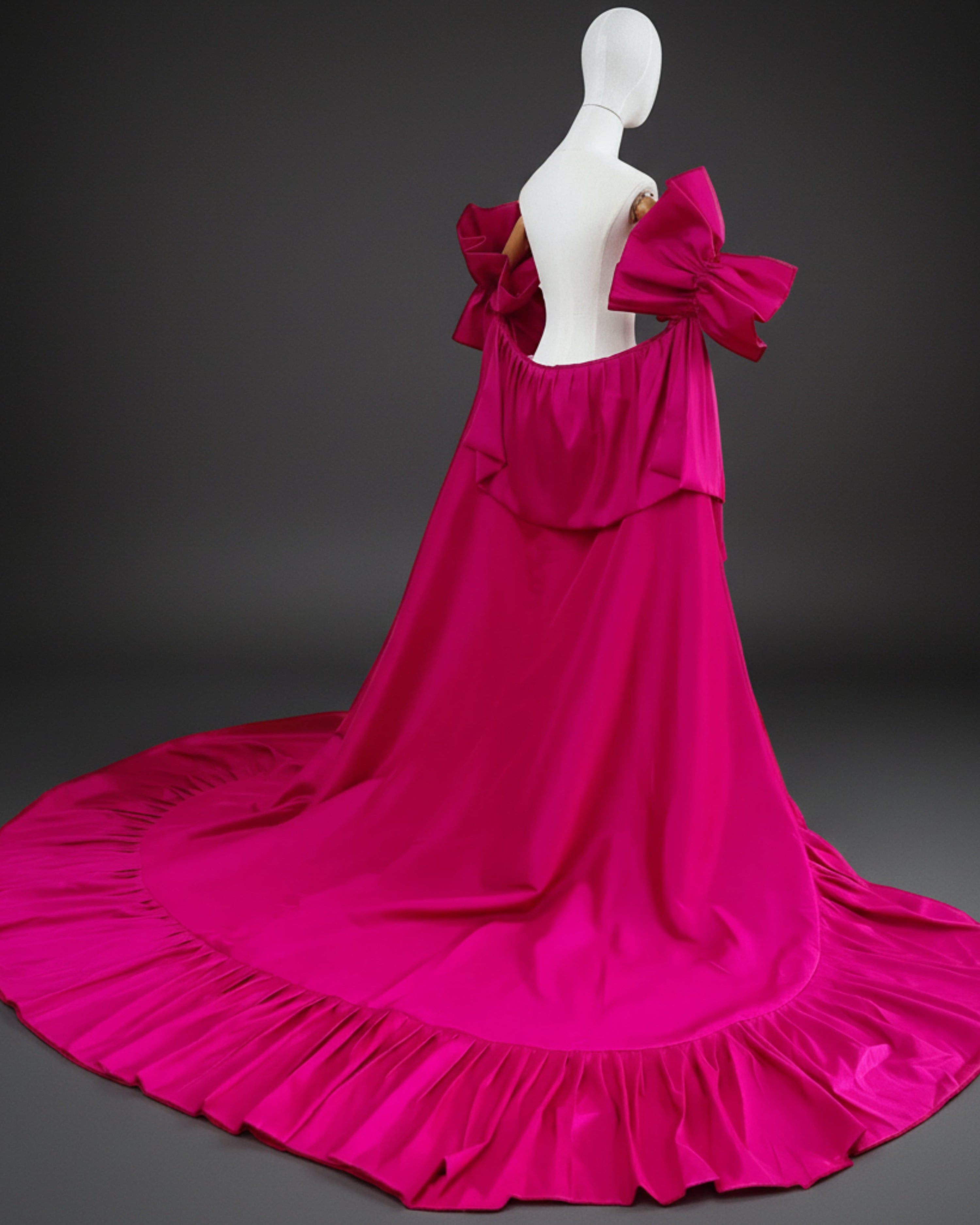 Off-The-Shoulder Taffeta Cape 