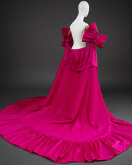 Off-The-Shoulder Taffeta Cape 