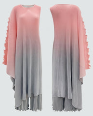 Ombre Plissé Cape & Trousers Set