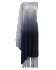 Ombre Plissé Cape & Trousers Set