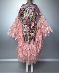 Organza Plissé Petal Cape Dress