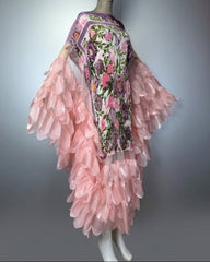 Organza Plissé Petal Cape Dress