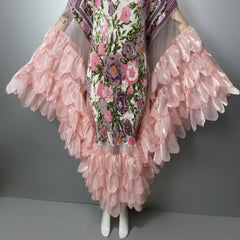 Organza Plissé Petal Cape Dress