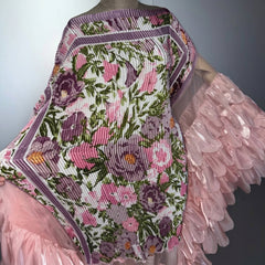Organza Plissé Petal Cape Dress