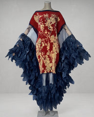 Organza Plissé Petal Cape Dress