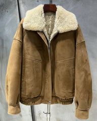Oversized Genuine Lambskin Shearling Jacket