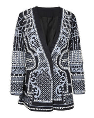 Luxe Pearl-Embellished Blazer