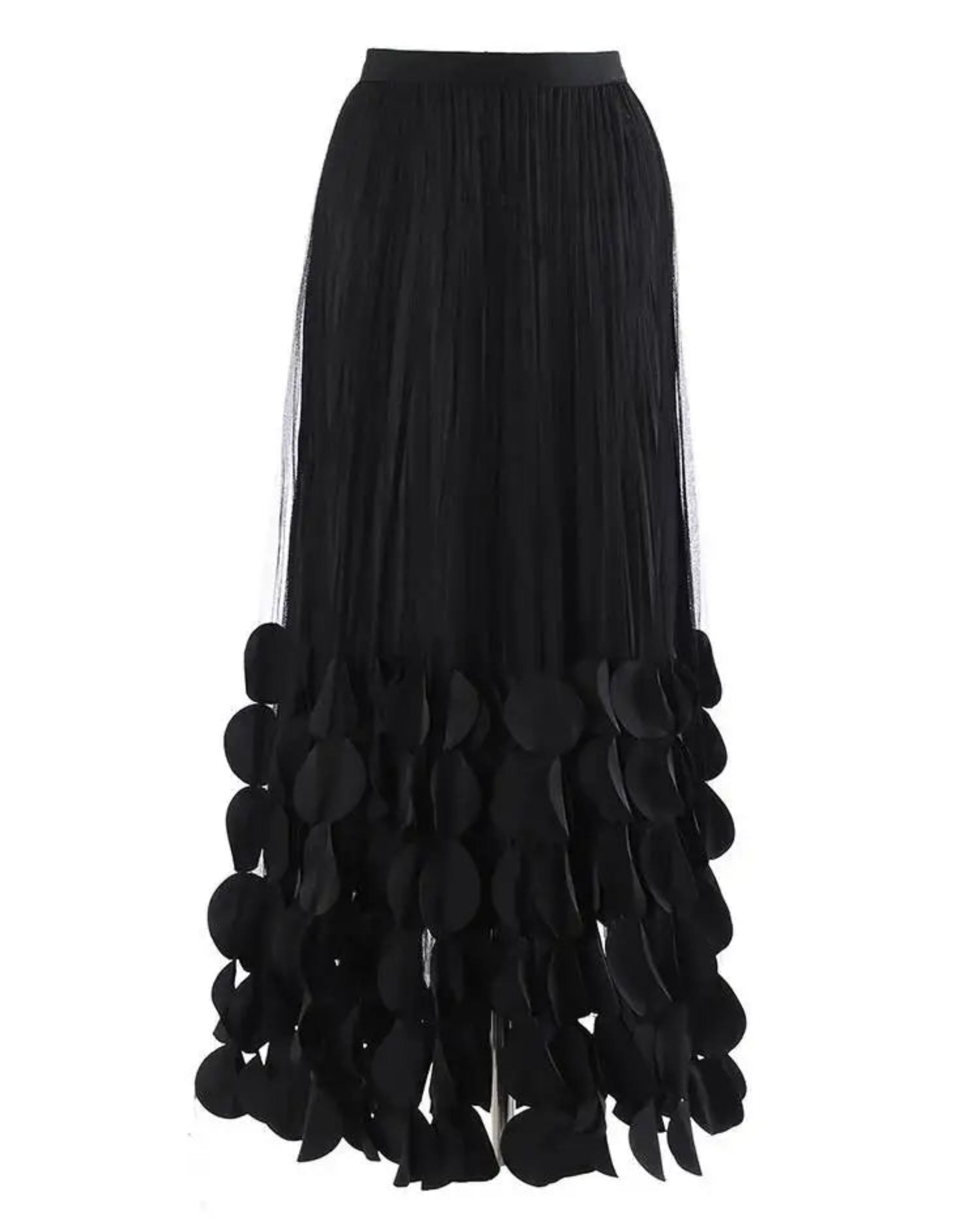 Petal Appliqué Tulle Skirt
