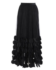 Petal Appliqué Tulle Skirt