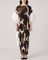 Cascading Sleeves Plissé Kaftan