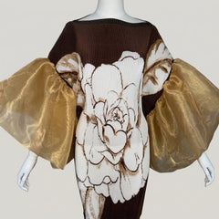 Luxury Botanical Plissé Kaftan