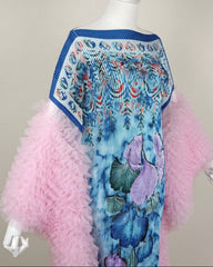 Luxury Floral Pleated Kaftan