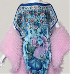 Luxury Floral Pleated Kaftan