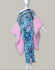 Luxury Floral Pleated Kaftan