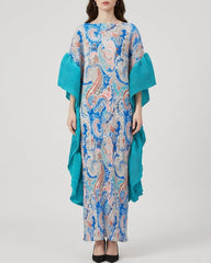 Cascading Sleeves Plissé Kaftan