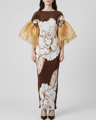 Luxury Botanical Plissé Kaftan