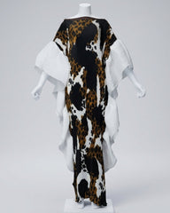Cascading Sleeves Plissé Kaftan