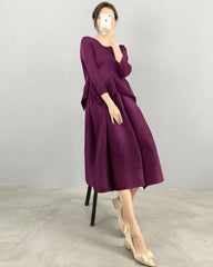 Formal Plissé Peplum Skirt Set