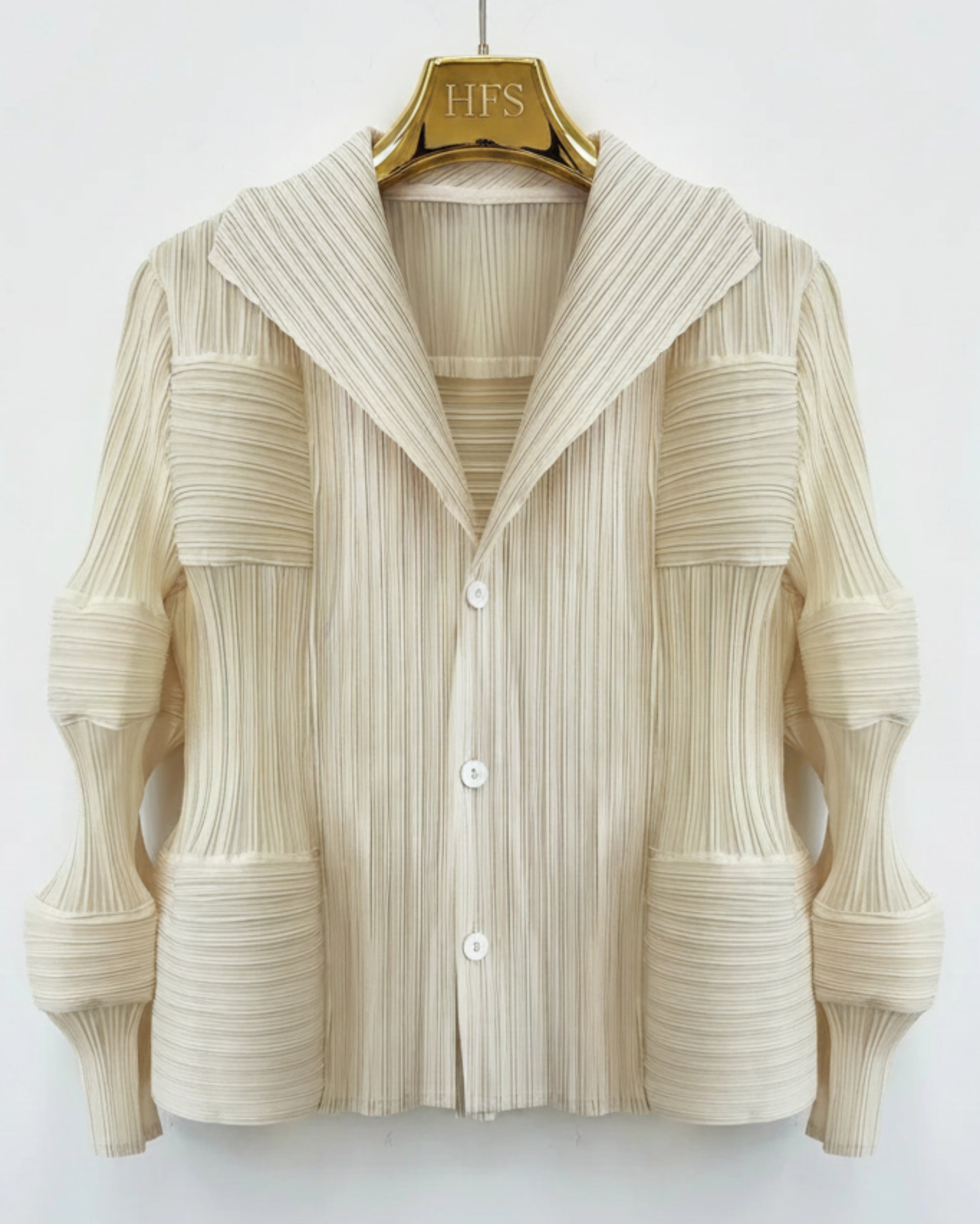 Petite Japanese Pleats Plisse 3D Sculpted Button-Front Jacket