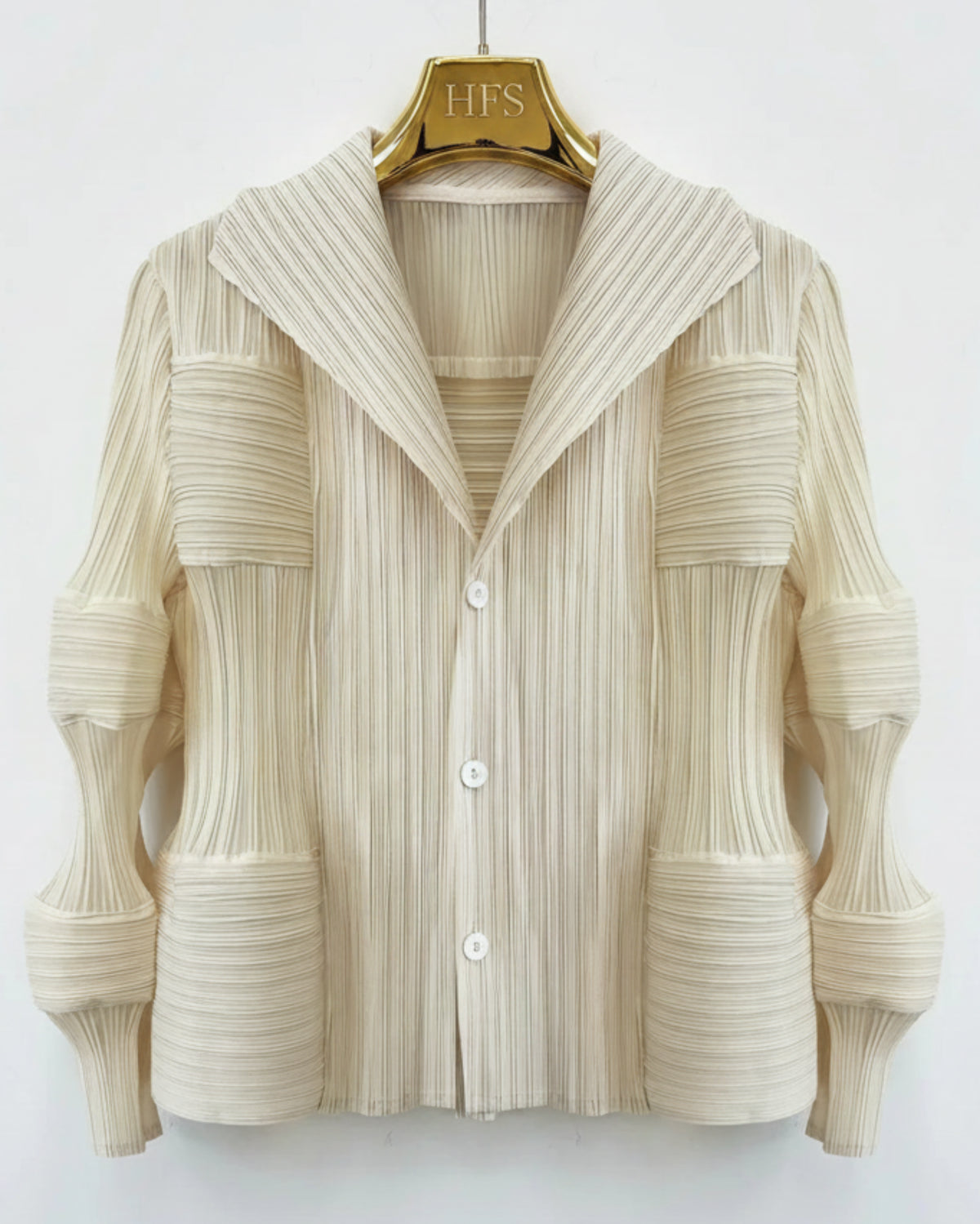 Petite Japanese Pleats Plisse 3D Sculpted Button-Front Jacket