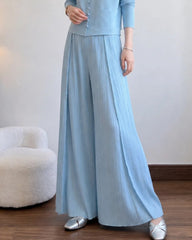 Petite Plissé Palazzo Pants Elongating Fit