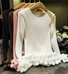 Pleated Bubble Blouse Top