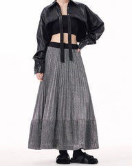 Pleated Crepe Maxi Skirt – Designer Formal Cruise Wear | HEYFANCYSTYLE