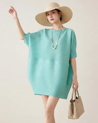 Pleated Texture Dolman Tunic Japanese-Designer