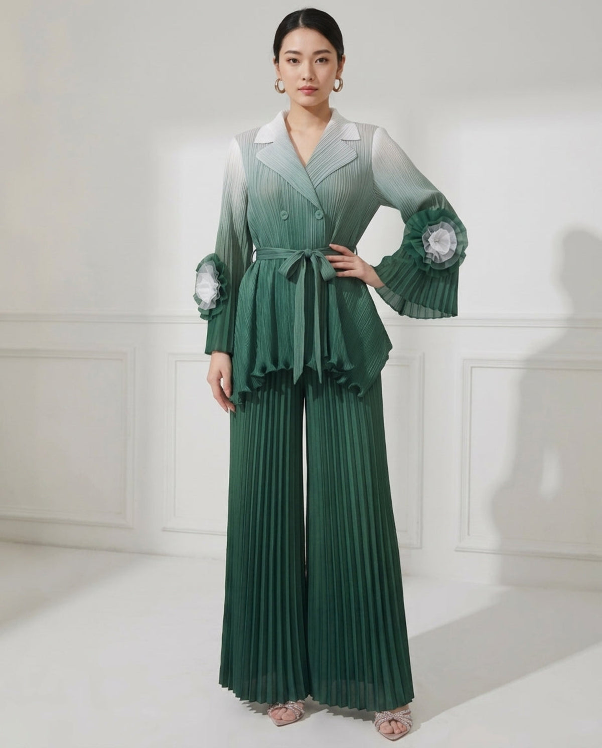 Luxury Plissé Dressy Pant Set