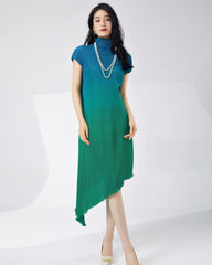 Pleats Plissé Pleated Asymmetrical Dress