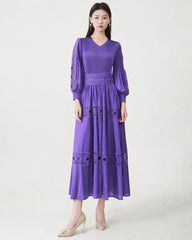 Plissé Pleat Women's Pleated Dress — Japanese Lace Cutout Detail