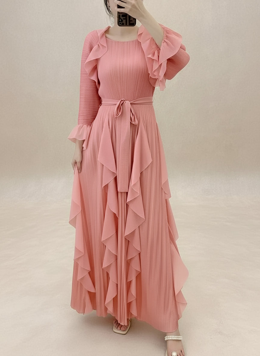 Plissé Pleat Women's Pleated Japanese Formal Pleated Midi Dress