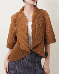 Plissé Pleated Open Jacket