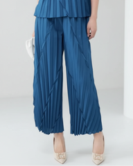 Plissé Pleated Pleats Cropped Pants – Wide-Leg