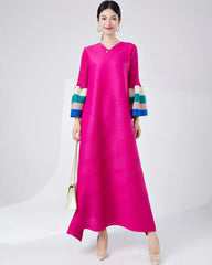 Plissé Pleated Pleats Dress – Premium Pleat Texture, Long Sleeves